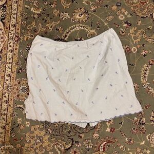 White Skort with Blue Floral Pattern